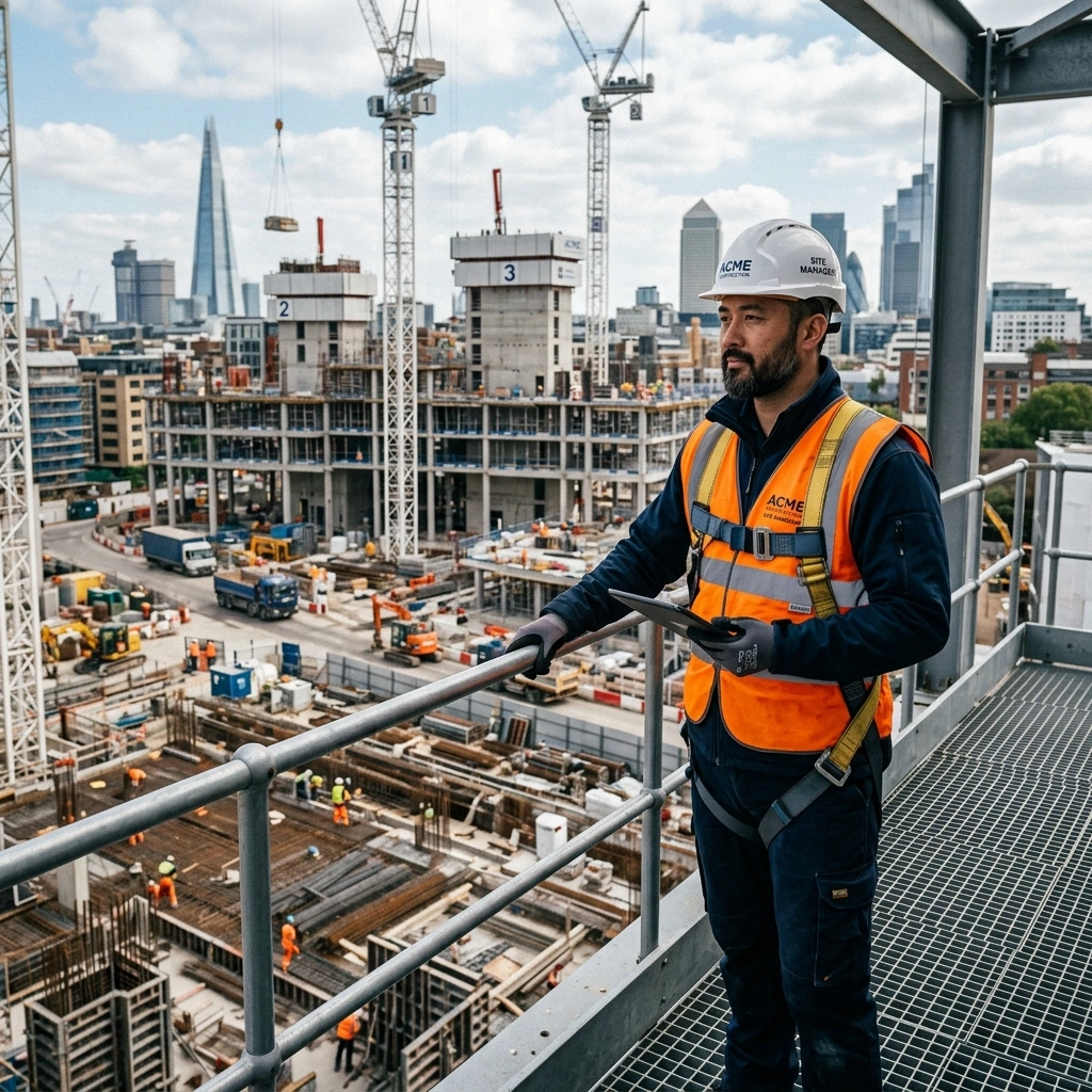 Site inspector on a construction site